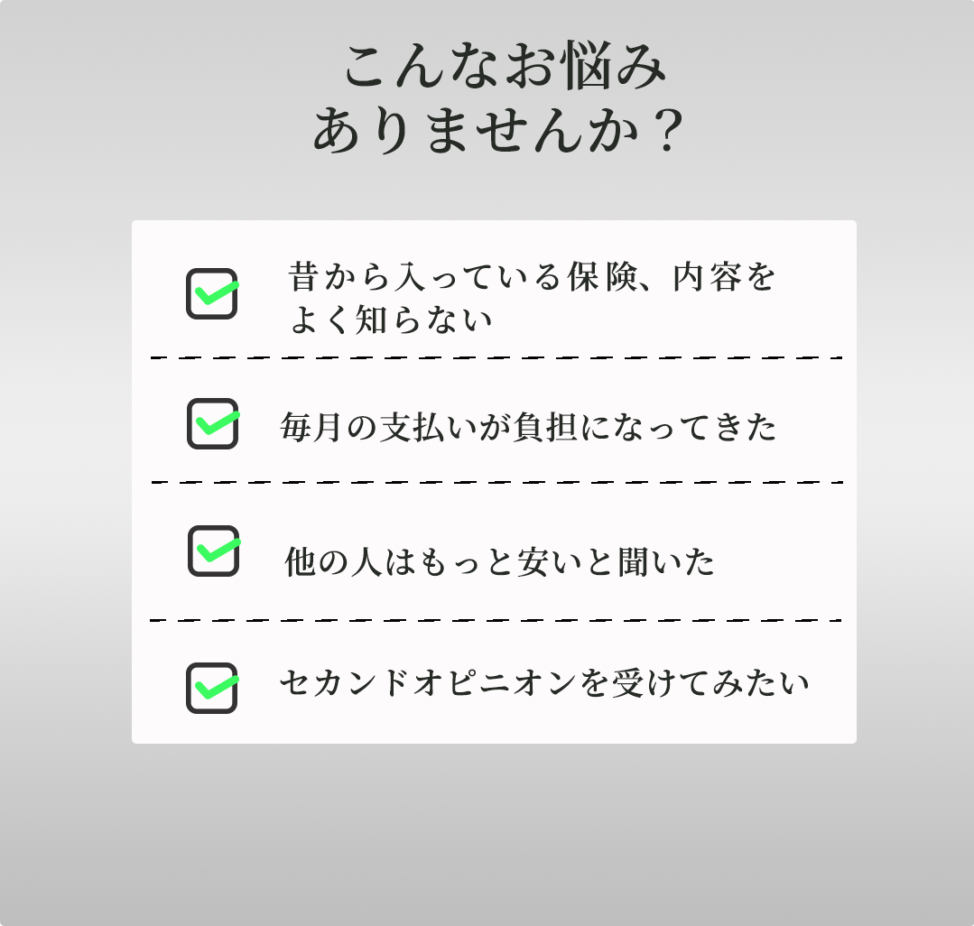 保険の悩み